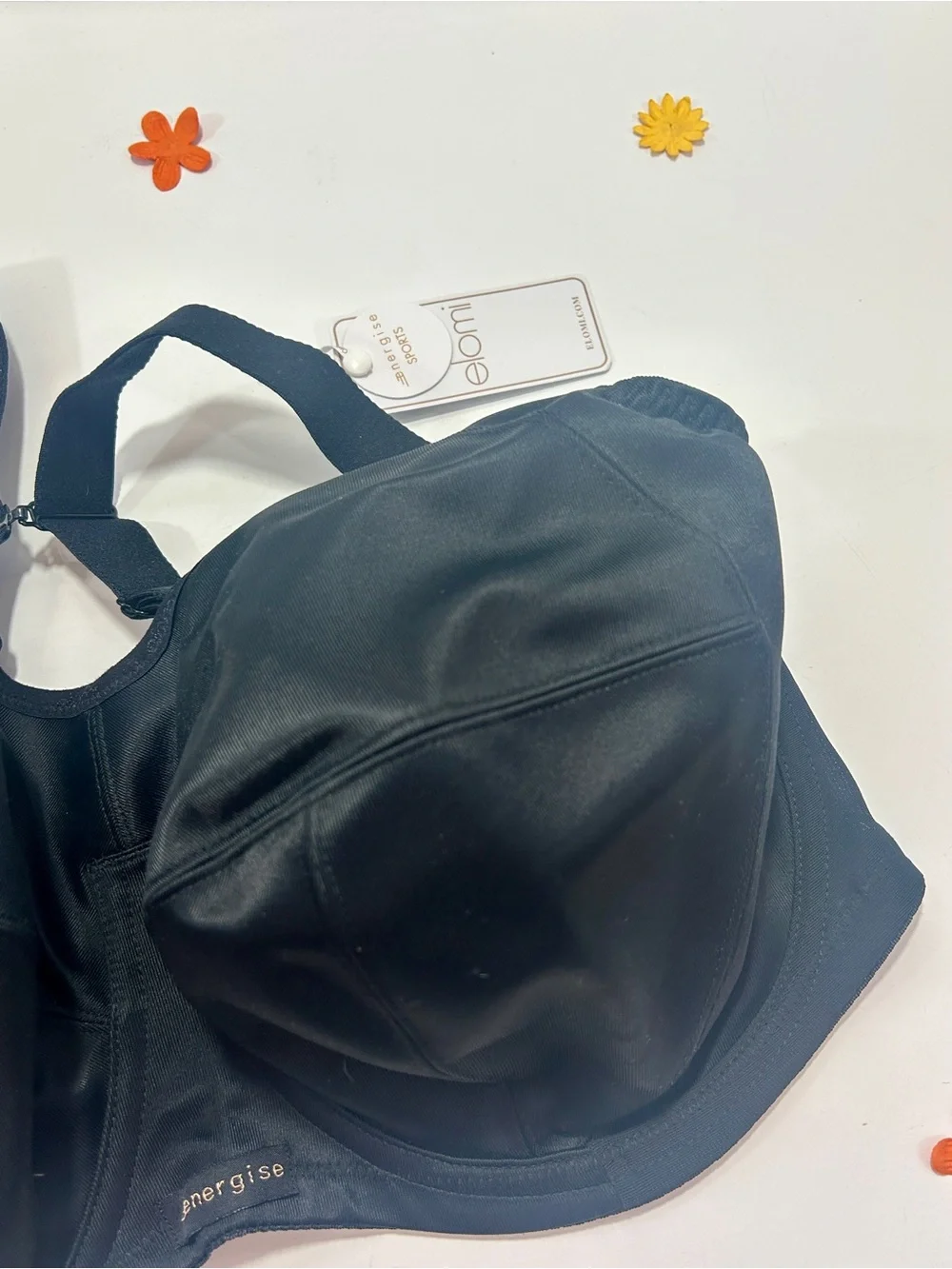 Elomi Black Energise High Impact Underwire Sports Bra 38I NWT